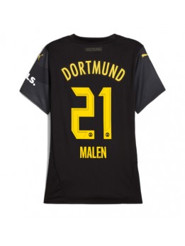 Borussia Dortmund Donyell Malen #21 Auswärtstrikot für Frauen 2024-25 Kurzarm